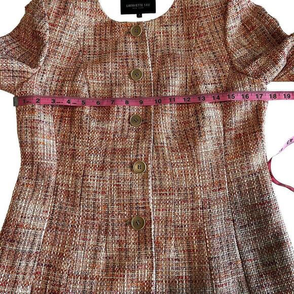 Lafayette 148 tweed Jacket/ blazer Size 4 color coral/pink/multi - Picture 13 of 13